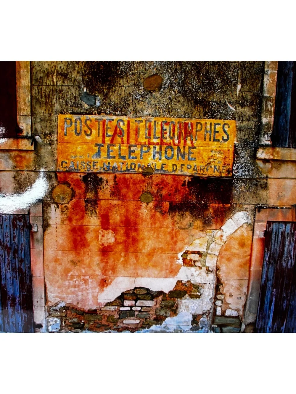 4 Matted French Photographs - Market, Metro, Green Door, Telephone